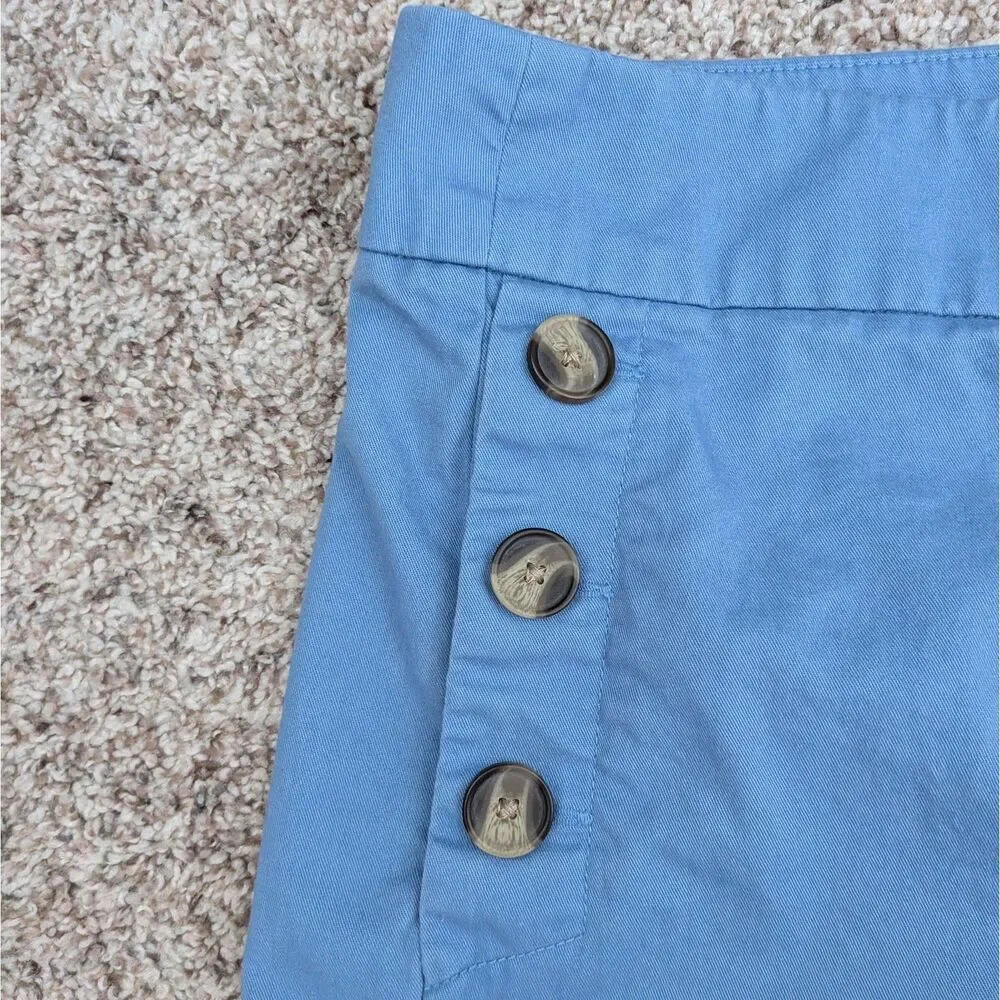 LOFT Blue Sailor Cotton Shorts Women's 8 Nautical Coastal Beachy Summer